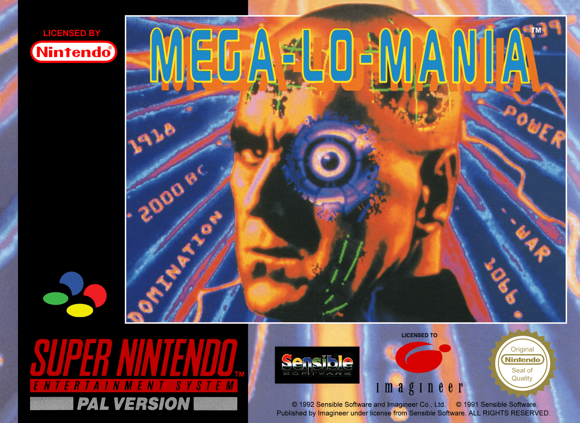 Mega Lo Mania box art for Super Nintendo
